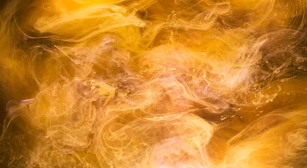Vloeibare Vloeibare Kunst Abstracte Achtergrond Geel Dansen Acryl Verf Onderwater — Stockfoto