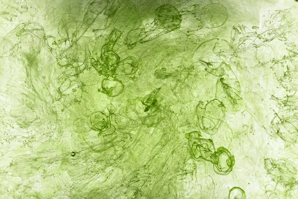 Grüner Rauch Abstrakter Hintergrund Acrylfarbe Unter Wasser Explosion — Stockfoto