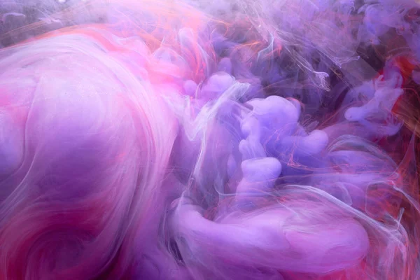 Roxo Lilás Fumaça Multicolorida Fundo Abstrato Tinta Acrílica Explosão Subaquática — Fotografia de Stock