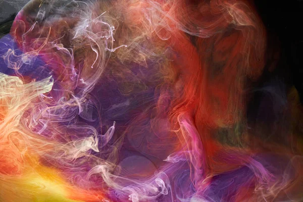 Multicolor Brillante Contraste Humo Oscuro Fondo Abstracto Pintura Acrílica Explosión — Foto de Stock