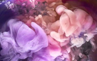 Çok renkli parlak kontrast ışık dumanı soyut arka plan, akrilik boya sualtı patlaması