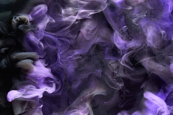 Purple Lilac Multicolored Smoke Abstract Background Acrylic Paint Underwater Explosion — Stock Photo, Image