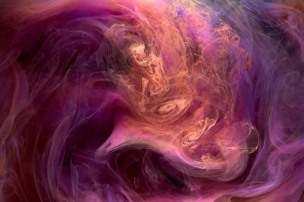 Fondo Abstracto Multicolor Humo Rosa Pintura Acrílica Explosión Bajo Agua — Foto de Stock
