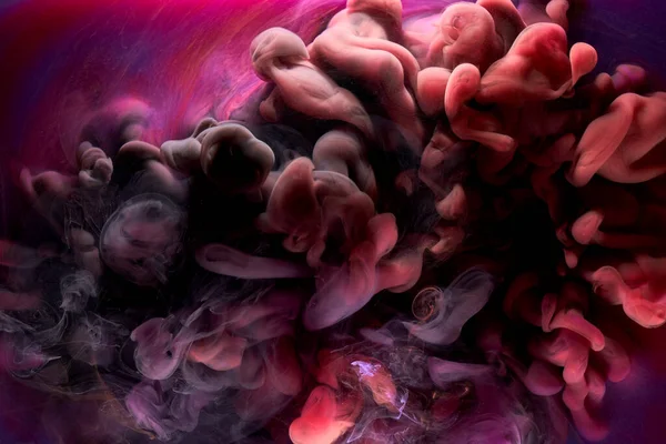 Різнокольоровий Рожевий Дим Абстрактний Фон Акрилова Фарба Під Водою Вибух — стокове фото