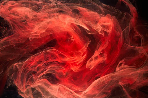 Fondo Abstracto Humo Rojo Pintura Acrílica Bajo Agua Explosión — Foto de Stock