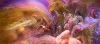 Çok renkli parlak kontrast ışık dumanı soyut arka plan, akrilik boya sualtı patlaması