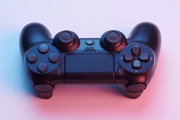 Zwarte Videogame Controller Joystick Voor Spelcomputer Geïsoleerd Witte Achtergrond Gamer — Stockfoto