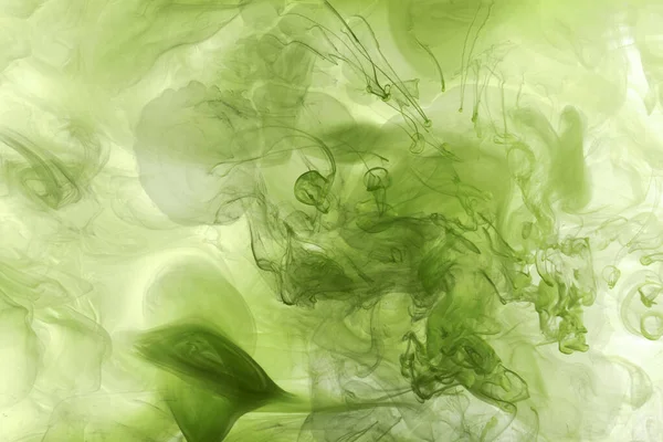 Fondo Abstracto Humo Verde Pintura Acrílica Bajo Agua Explosión — Foto de Stock