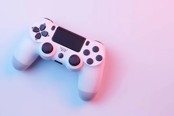 Witte Videogame Controller Joystick Voor Spelcomputer Geïsoleerd Witte Achtergrond Gamer — Stockfoto