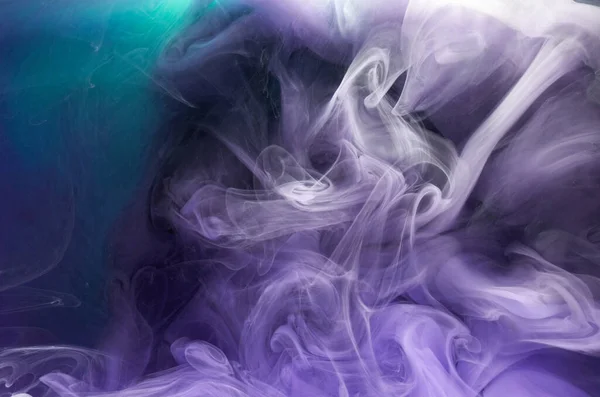 Purple lilac multicolored smoke abstract background, acrylic paint underwater explosion