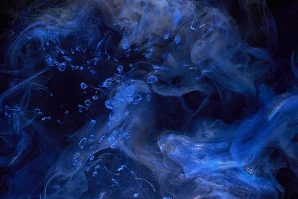 Vloeibare Vloeibare Kunst Abstracte Achtergrond Blauwe Acrylverf Onder Water Galactische — Stockfoto