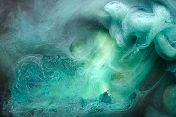 Fondo Abstracto Humo Verde Pintura Acrílica Bajo Agua Explosión — Foto de Stock