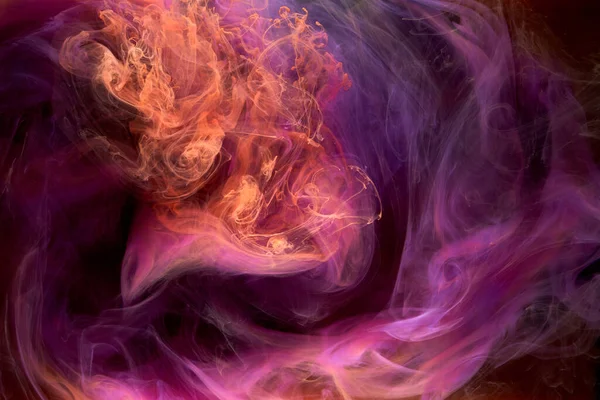 Fondo Abstracto Multicolor Humo Rosa Pintura Acrílica Explosión Bajo Agua — Foto de Stock