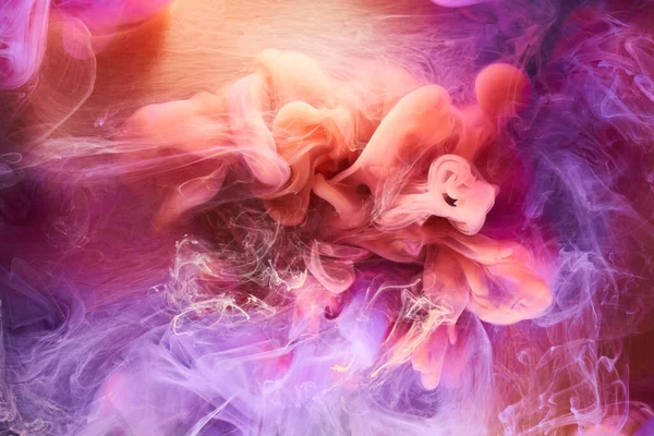 Multicolorido Brilhante Contraste Luz Fumaça Fundo Abstrato Tinta Acrílica Explosão — Fotografia de Stock