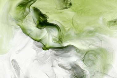 Yeşil duman soyut arka plan, su altında akrilik boya patlama