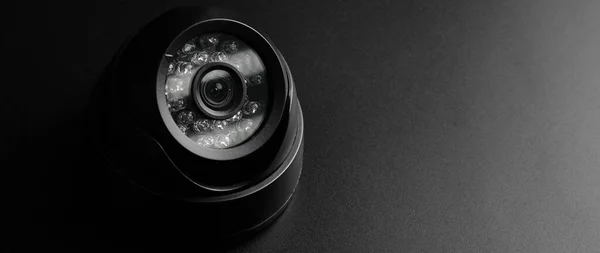 Biztonsági Kamera Videcam Kamera Fekete Háttérrel Közelről Otthoni Biztonsági Rendszer — Stock Fotó