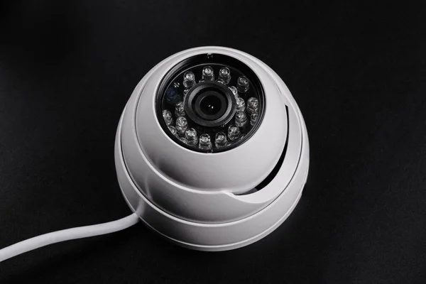 Kamera Monitoringu Videcam Kamera Cctv Odizolowana Czarnym Tle Koncepcja Systemu — Zdjęcie stockowe