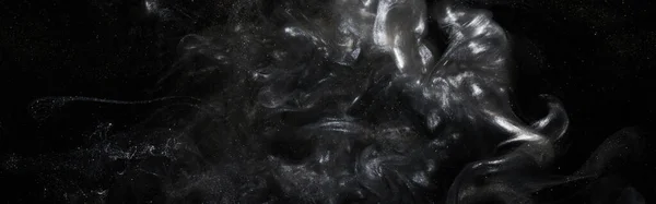 Золотой Сверкающий Абстрактный Фон Роскошный Черный Дым Акриловая Краска Подводный — стоковое фото