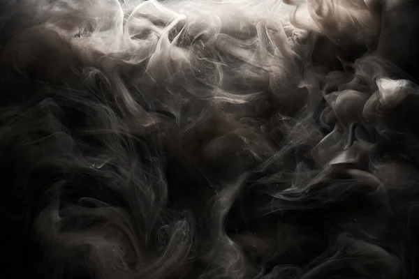 Black Gray Smoke Abstract Background Acrylic Paint Underwater Explosion Swirling — Stock Photo, Image