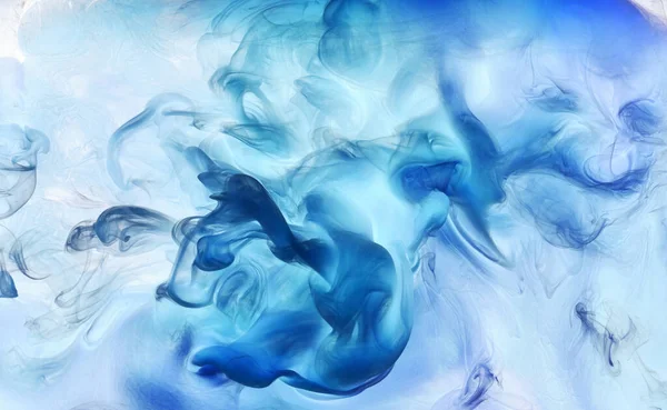 Sıvı Akışkan Sanat Özgeçmişi Mavi Akrilik Boya Suyun Altında Galaktik — Stok fotoğraf