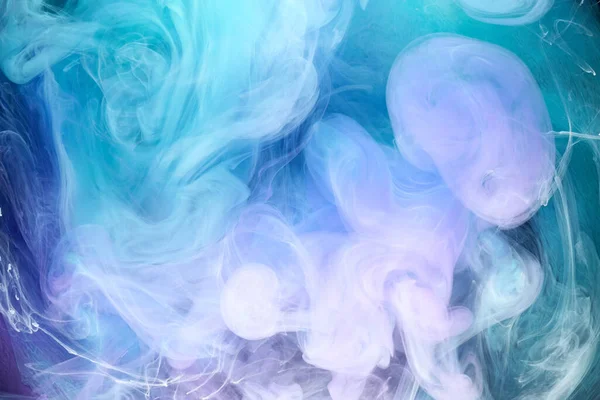 Fondo Abstracto Humo Multicolor Azul Pintura Acrílica Bajo Agua Explosión — Foto de Stock