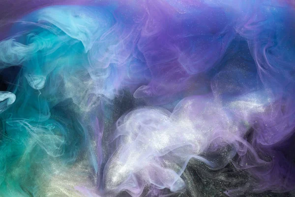 Fondo Abstracto Humo Multicolor Lila Púrpura Pintura Acrílica Explosión Bajo — Foto de Stock