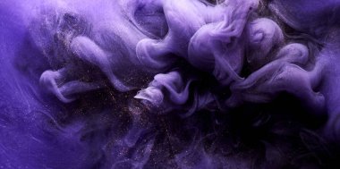 Leylak ışıltısı soyut arka plan, lüks altın dumanı, su altında akrilik boya patlaması, kozmik girdap mürekkebi