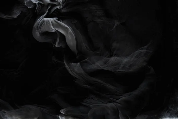 Zwarte Grijze Rook Abstracte Achtergrond Acrylverf Onderwater Explosie Wervelende Inkt — Stockfoto