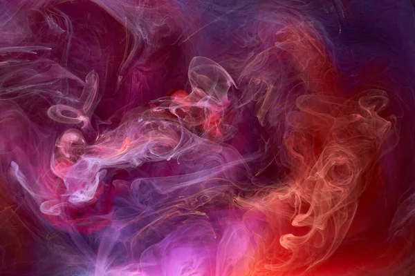 Veelkleurige Roze Rook Abstracte Achtergrond Acrylverf Onderwater Explosie — Stockfoto