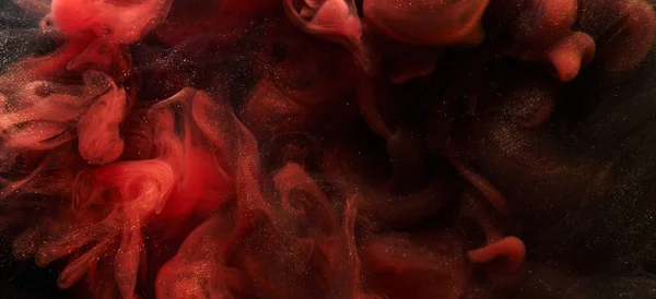 Rosso Nero Scintillante Sfondo Astratto Lusso Fumo Dorato Vernice Acrilica — Foto Stock
