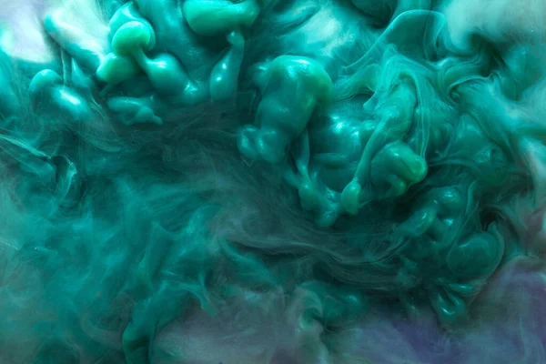 Emerald abstract background, luxury smoke, acrylic paint underwater explosion, cosmic swirling aquamarine ink