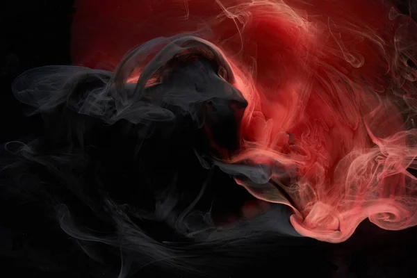 Red Black Abstract Background Luxury Smoke Acrylic Paint Underwater Explosion — Stock Photo, Image