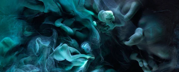 Sfondo Astratto Smeraldo Fumo Lusso Vernice Acrilica Esplosione Subacquea Inchiostro — Foto Stock