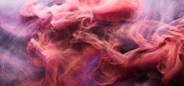 Pembe leylak, soyut parlak arka plan, lüks altın dumanı, akrilik su altı boyası patlaması, kozmik girdap mürekkebi.