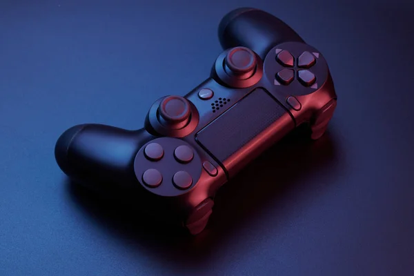 Contrôleur Jeu Vidéo Noir Joystick Pour Console Jeu Isolé Sur — Photo