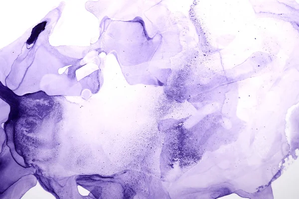 Delicate Paarse Alcohol Inkt Abstracte Achtergrond Golvende Vlekken Van Lila — Stockfoto