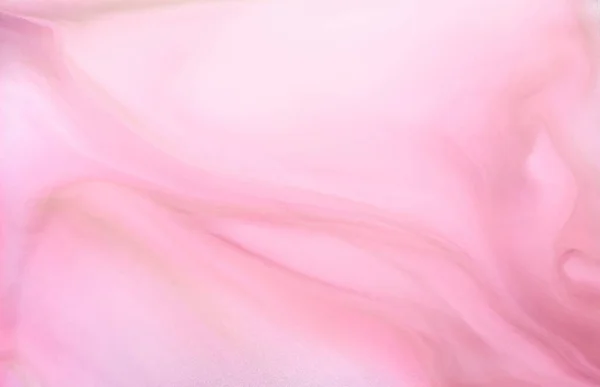 繊細なピンクのアルコールインク抽象的な背景 水彩大理石のテクスチャ 水中のアクリル塗料の波状汚れ — ストック写真