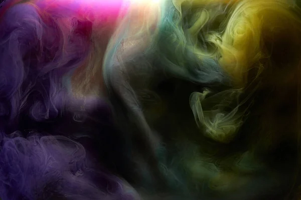 Multicolorido Fundo Abstrato Escuro Luxo Fumaça Preta Tinta Acrílica Explosão — Fotografia de Stock