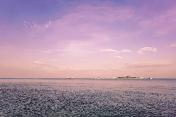Hermoso Paisaje Puesta Sol Sobre Mar — Foto de Stock