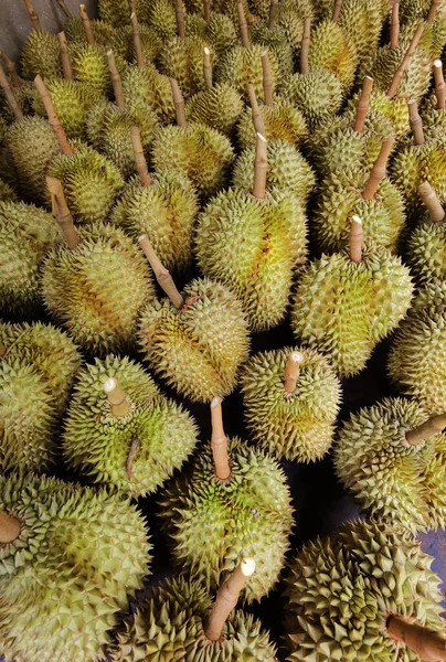 Horní Pohled Durian Ovoce Podlaze — Stock fotografie