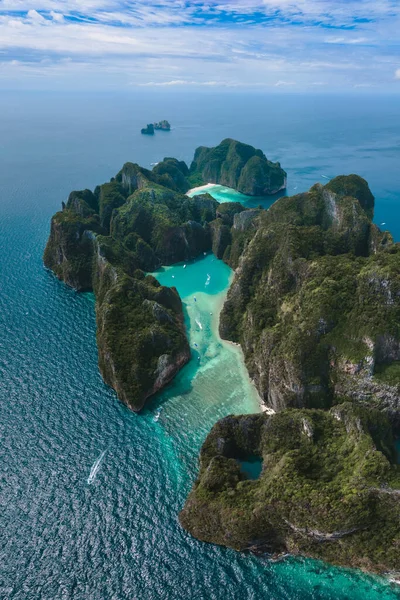 菲菲列岛的皮莱湖和玛雅湾 著名的潜水胜地 安达曼海 克拉比 Phuket 在梦想中的泰国旅游 美丽的目的地亚洲 夏季户外度假之旅 — 图库照片