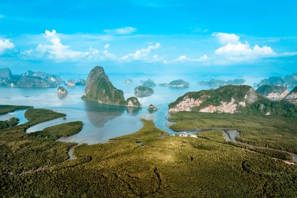 Considered One Most Beautiful Places Phang Nga Thailand Samet Nangshe Лицензионные Стоковые Изображения