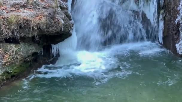 Mountain Waterfall Picturesque Canyon Landscape Wildlife North Caucasus Traveling Russia — Stock Video
