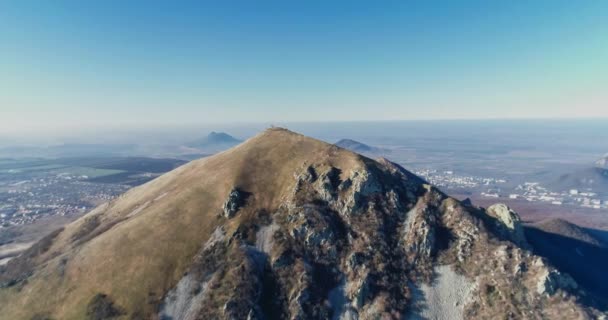 Aerial View Picturesque Mountains Rocks Landscape Nature North Caucasus Traveling — Stock Video