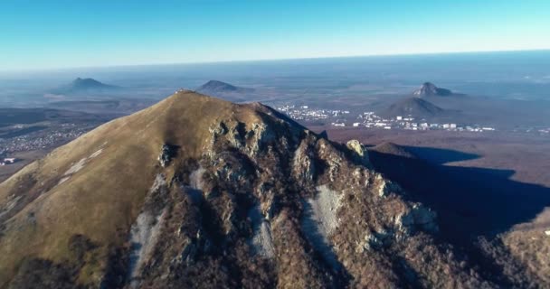 Вигляд Повітря Мальовничі Гори Скелі Ландшафт Природа Північного Кавказу Подорожі — стокове відео