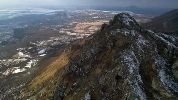 Gyönyörű Kilátás Nyílik Hegyi Sziklák Mount Beshtau Tájkép Észak Kaukázus — Stock videók