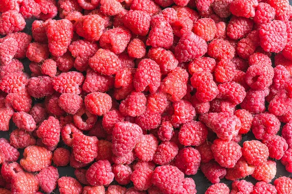 Background Ripe Red Raspberries — Stock Photo, Image