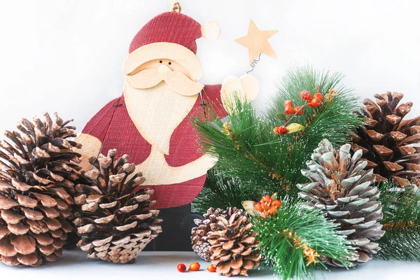 Christmas Holiday Greeting Card Santa Claus Christmas Decorations Stock Image
