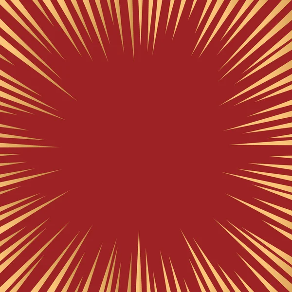 Красный Фон Золотыми Лучами Комический Фон Плоском Стиле Векторная Иллюстрация — стоковый вектор