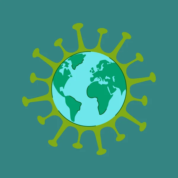 Planète Terre Est Couverte Virus Covide Concept Pandémie Coronavirus Illustration — Image vectorielle